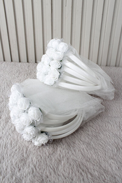 Mortex Beyaz Nedime Tac 10'lu - Kına Gecesi, Düğün, Sünnet, Bekarlığa Veda, B...