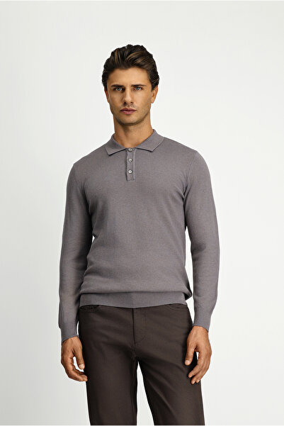 Kiğılı Polo Neck Regular Fit Cotton Cashmere Knitwear Sweater