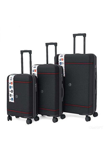 Falcon Polypropylene Hardcase Luggage Set 4 Wheel Trolley Suitcase Spinner Travel Bag