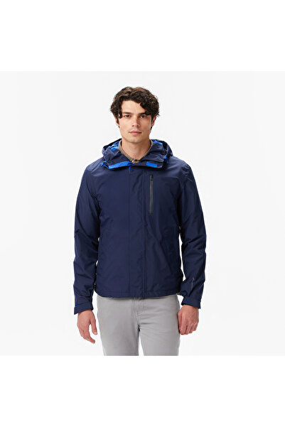 Nautica Men's Navy Blue Regular Fit Rain Breaker Raincoat