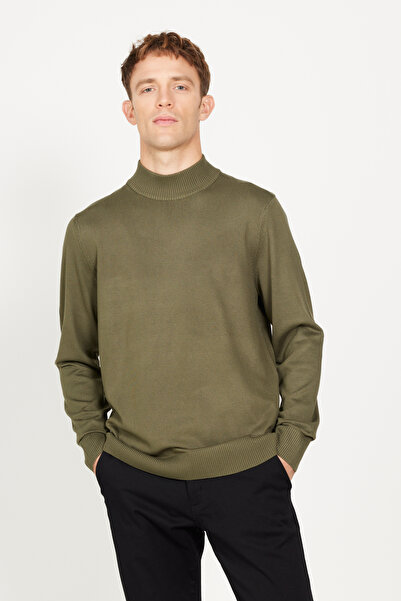 AC&Co / Altınyıldız Classics Khaki Half Turtleneck Sweater