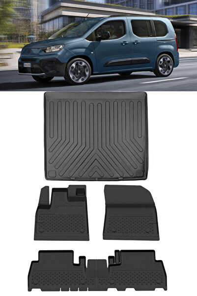 Sahler Fiat Doblo 2023 ve Sonrası 4.5D Paspas ve 3D Rizline Seperatörsüz Baga...