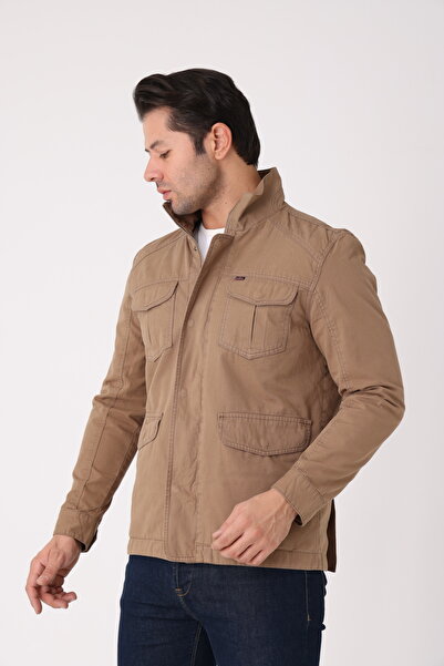 Cordial Erkek Fermuarlı ve Çıtçıtlı Mevsimlik Çift Yırtmaç Detaylı %100 Pamuk Regular Kalıp İç Cepli Mont