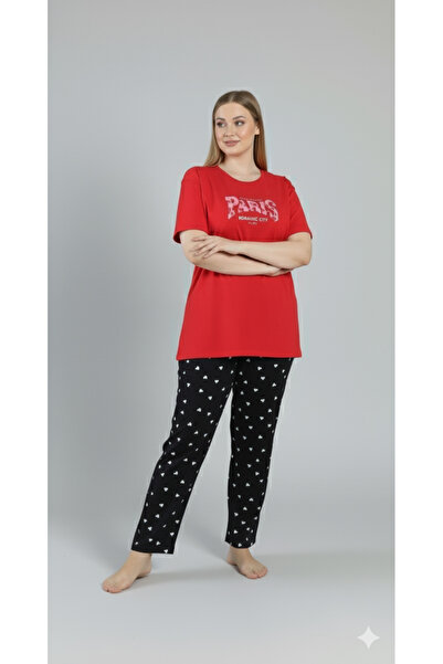 FAMES PİJAMA Plus Size Comfortable Women's Pajama Set