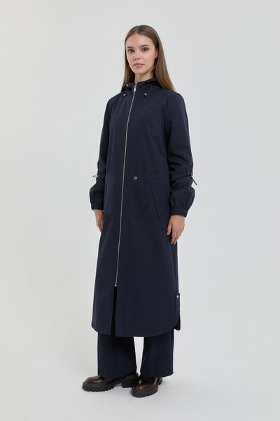 Nihan Astronot Yaka Kol Detaylı Kap Lacivert