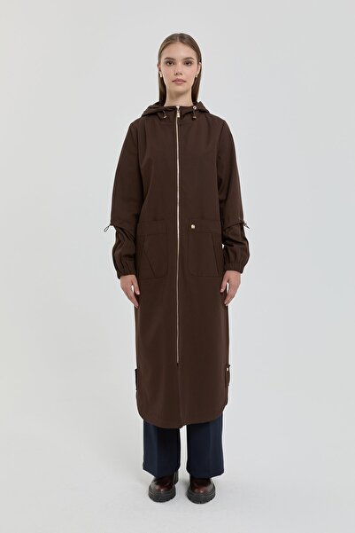 Nihan Astronot Yaka Kol Detaylı Kap Kahve