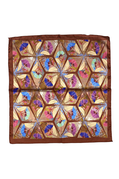 Sultan İpek Çiçek Desenli Fular / Bandana 52x52