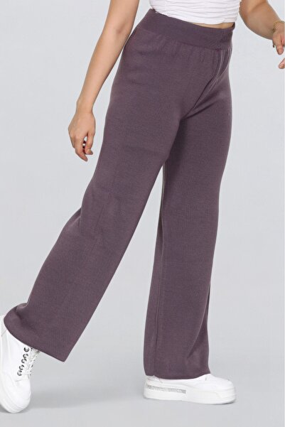 Cemre Life Women's High Waist Elastic Straight Leg Knitted Pants Casual Daily Home Wear