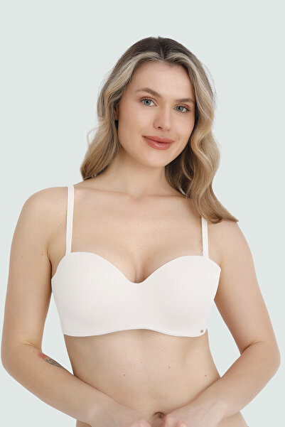 NBB Ecru Gathering Strapless Bra