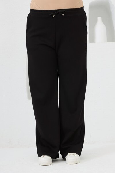 RMG Plus Size Black Relaxed Fit Sweatpants