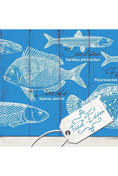 Mank Șervețele festive Linclass - Fisch-Essen (pește) / 40 x 40 cm / 50 buc