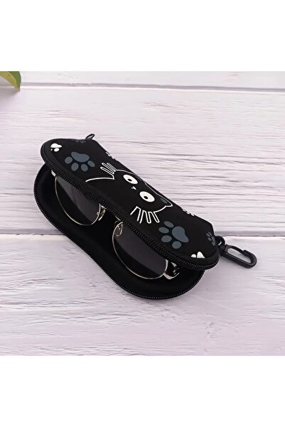 Dodemert Home Black Cat Pattern Printed Glasses Case Soft Rubber Accessory Synthetic Rubber