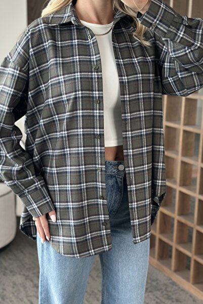 Laluvia Zelená kostkovaná košile - 2226