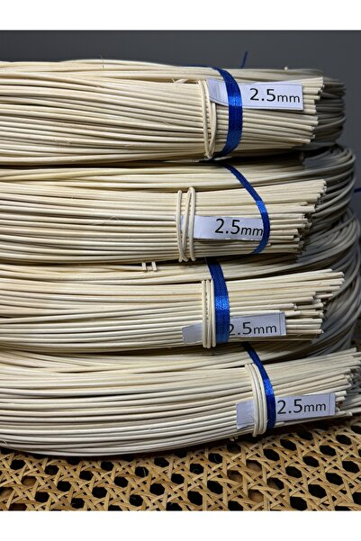 Mady Aksesuar Rattan Core Doğal Bambu Çubuk 2.5 mm 4x100 gr Dekoratif Örgü Rattan İp
