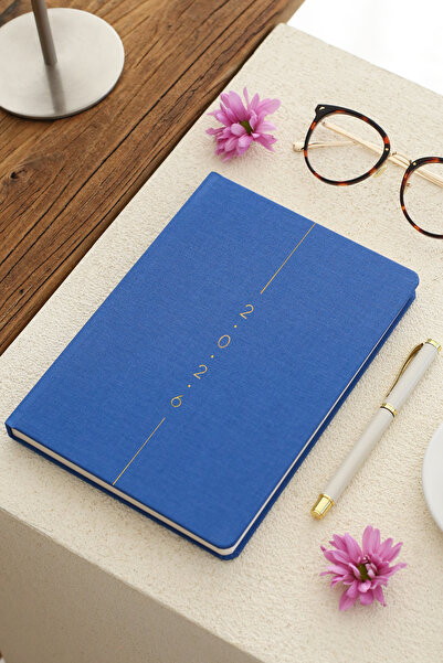 Matt Notebook 2026 A5 Ленен седмичен дневник 15x21 cm - 12 месеца Синьо