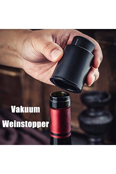 dalimag Reusable Wine Bottle Stopper Sinzau, Silicone, Black, 7 x 3.1 cm