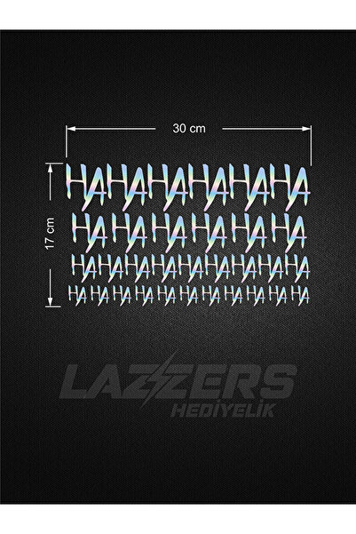 LAZZERS HEDİYELİK Hologramlı Hahaha Sticker Motor - Araba - Kask İçin Etiket ...