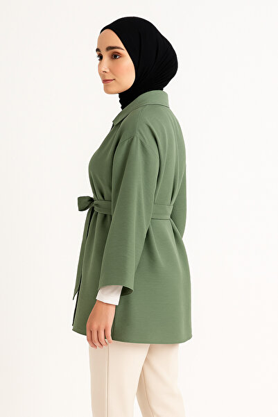 HİFADEN Women's Bow Tie Shirt Collar Hijab Kimono