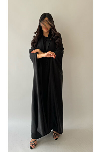 outline Black abaya with a wide cape cut