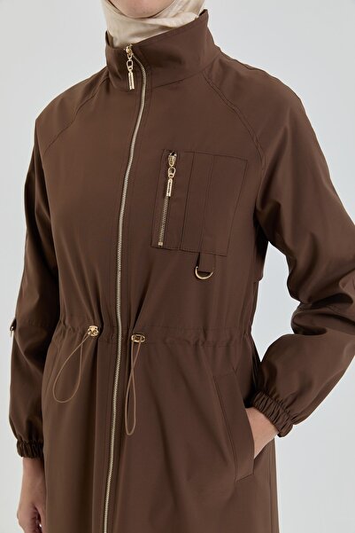 Nihan Beli Büzgülü Aksesuar Detaylı Kap Kahve