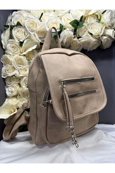 MİOSSA حقيبة ظهر نسائية من الجلد الناعم باللون الكريمي