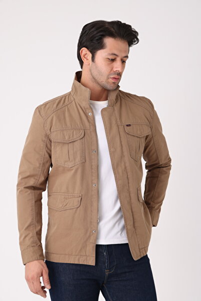 Cordial Erkek Fermuarlı ve Çıtçıtlı Mevsimlik Çift Yırtmaç Detaylı %100 Pamuk Regular Kalıp İç Cepli Mont