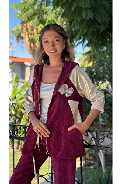 Punta Otantik LS14525 Италианско кадифено сако с сърцевиден мотив, цвят фуксия