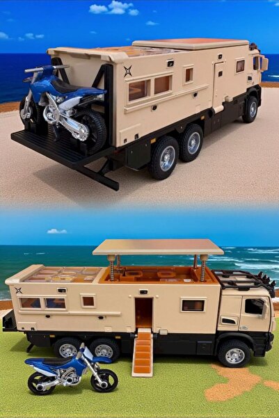 BYCEGU 95620 Pull and Drop Motorized Toy Model Caravan with Sound and Light