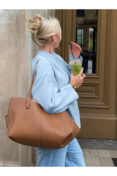 npLStore Pulover de tricotat oversize pentru femei, cu gât roșu, sezon nou