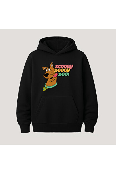 SVART WEAR Scooby Doo Baskılı Kanguru Cepli Pamuklu Kapüşonlu Uzun Kollu Hoodie Sweatshirt