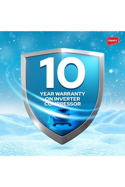 İMPEX 270L No Frost Inverter Refrigerator, Dark Silver, Glass Shelves, Fast Cooling, Energy Saving