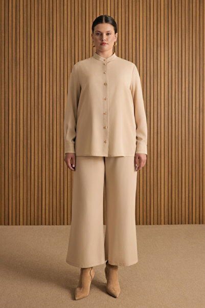 Aker Taş Beli Lastik Detaylı Pantolon Etek