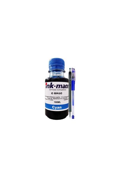 Ink-mate Set Flacone Cerneala Compatibil Canon GI41 ( 1x100ml Cyan) + Pix CNX567 si Pix cu gel