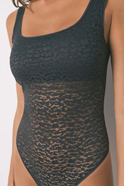 Women'secret Grey animal print lace body