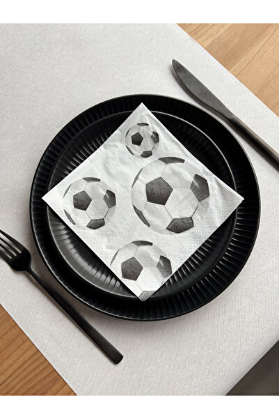 Mank Șervețele de hârtie cu 3 straturi, Mingi de fotbal / 33 x 33 cm / 20 buc