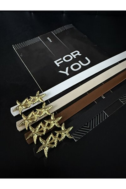 Fiori Curea pentru femei cu cataramă cu stea din 4 piese, curea pentru jachet...