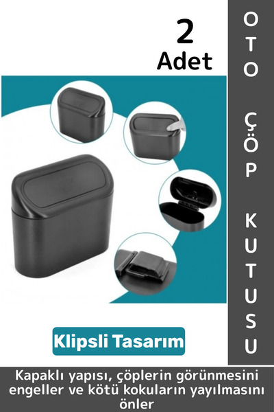 Wintoup Durable Auto Cleaning Door Side Back Seat Clip-On Easy Installation Car Interior Trash Can with Lid 2Pcs