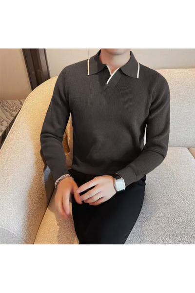 Kamalı Чоловічий трикотажний светр з поло-коміром, Салоніки