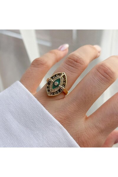 Venus Design Çelik Yeşil Göz Yüzük