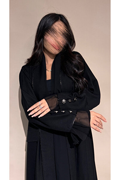 outline Chiffon sleeve abaya