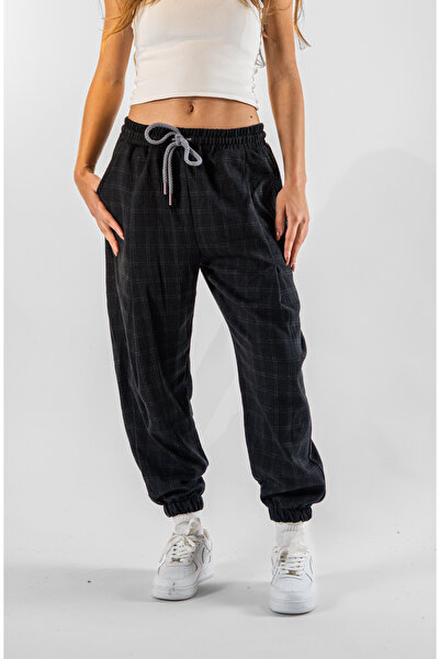 Superbluemexico Women's Jacquard Front and Back Single Pleated Jogger Pants