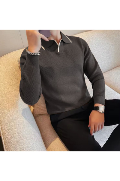 Kamalı Чоловічий трикотажний светр з поло-коміром, Салоніки