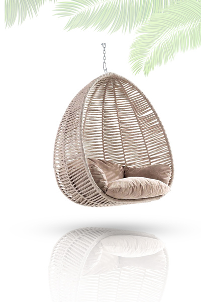 LOOM GARDEN Fındık Salıncak (Ayaksız/Standsız) – Bahçe, Balkon ve Teras İçin Konforlu Salıncak ( Minderli)