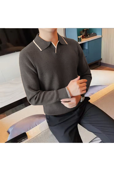 Kamalı Чоловічий трикотажний светр з поло-коміром, Салоніки