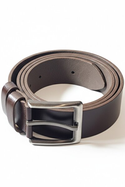 MAT Deri Men's Leather Brown Belt 4.5 cm 100% Genuine Leather Sports Thick Jeans Belt