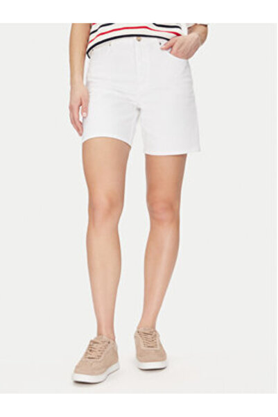 Tommy Hilfiger Γυναικείο τζιν σορτς WW0WW45924 Λευκό