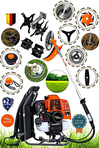 Lieber German GardenX Serii Benzinli Sırt Tırpan Makinesi 11 Parça Set Toprak...