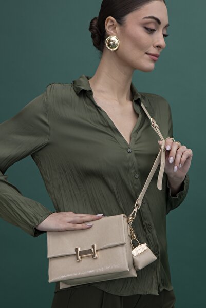 LuviShoes Byn2256 Dark Beige Women's Crossbody Bag