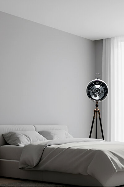 VOGUE VENUE Premium Vintage Tripod Foot Clock Adjustable Wooden Stand Antique Style Decorative Standing Clock