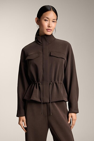 Oysho Brushed short jacket with adjustable waist and modal